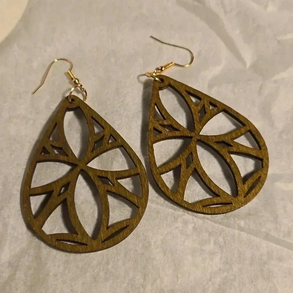 3/$15 New Bohemian Wooden Earrings - Picture 3 of 4